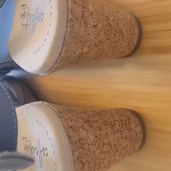 Clark's Lafley Joy Leather Cork Wedge Size 9 - Picture 4 of 9